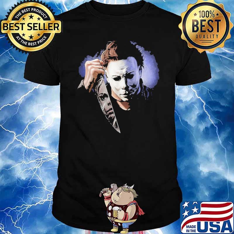 Halloween michael myers with knife horror movie shirt