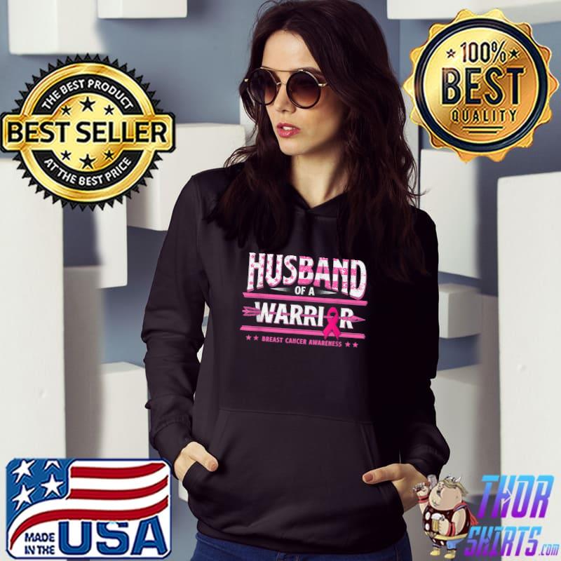 Husband Of A Warrior Breast Cancer Awareness Support Squad Usa Flag T-Shirt Hoodie
