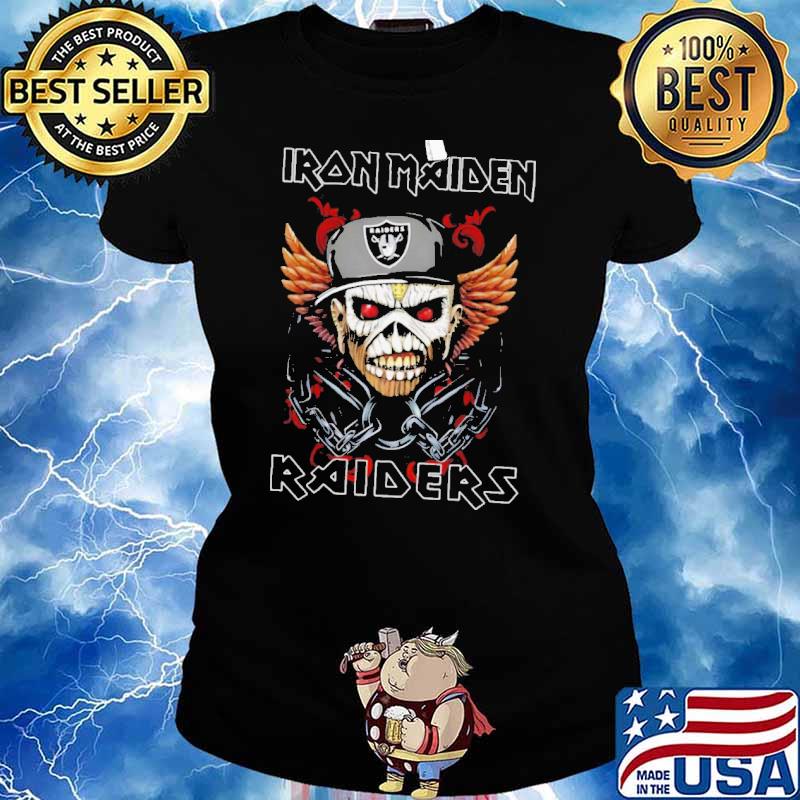 Iron Maiden Oakland Raiders Skull Shirt Ladies tee