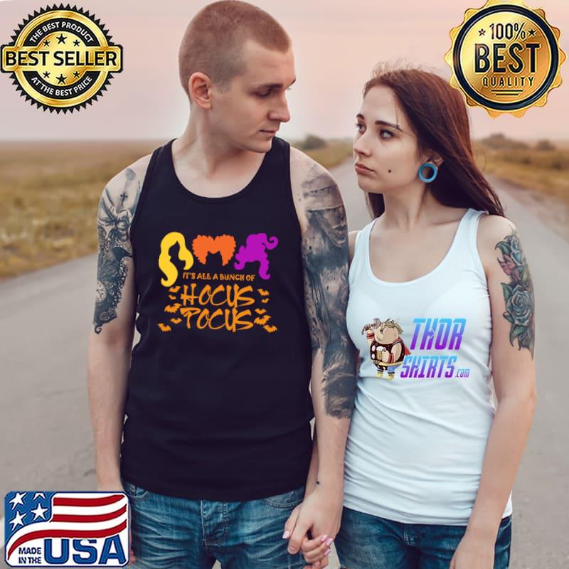 It's All A Bunch Of Hocus Pocus With Bats Witch Halloween T-Shirt Tank Top