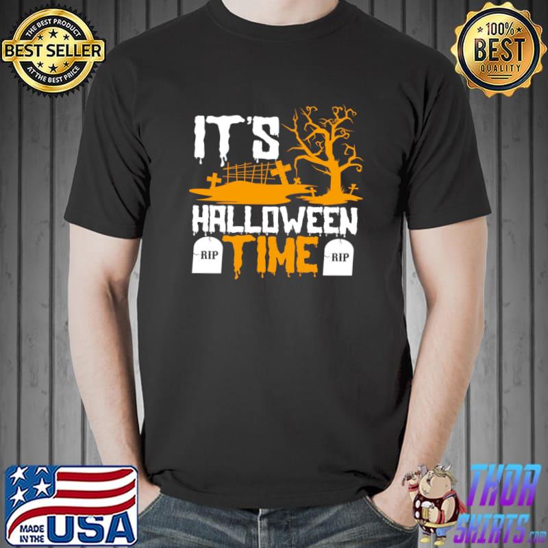 It’s Halloween Time Tree Rip Cross Graveyard Costume T-Shirt