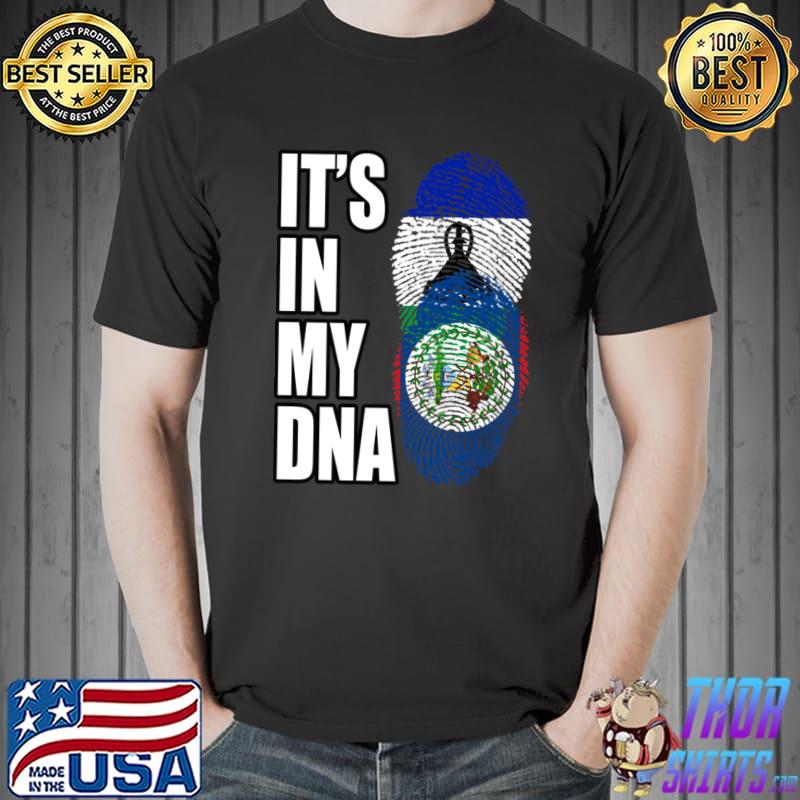 It's In My Dna Basotho And Belizean Mix Heritage Flag T-Shirt