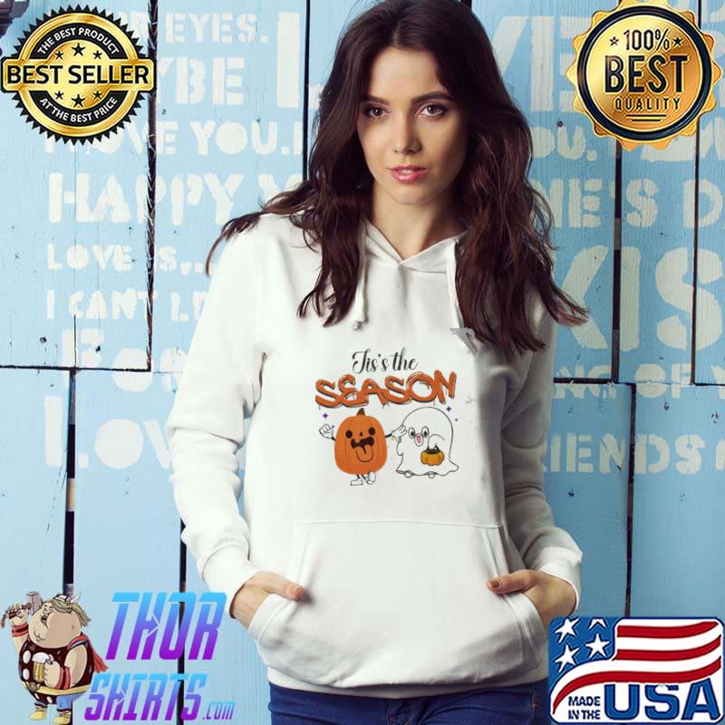 Jis’s The Season Cute Pumpkin And Ghost Spooky Season Halloween Graphic s Hoodie