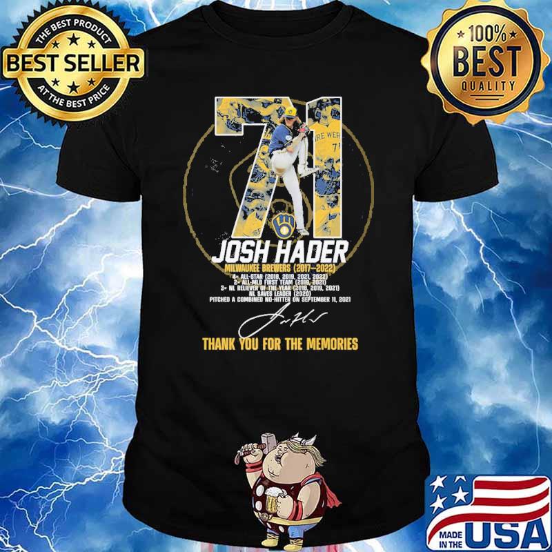 71 Josh Hader Milwaukee Brewers 2017-2022 Thank You For The Memories  Signatures Shirt, hoodie, sweater, long sleeve and tank top