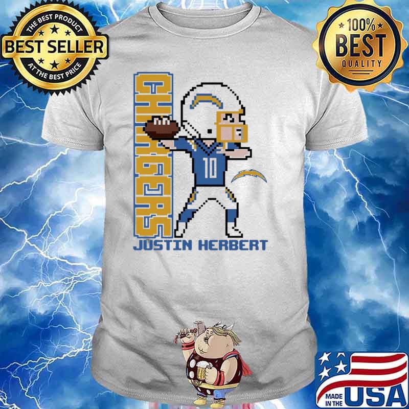 Justin Herbert Los Angeles Chargers Pixel Player 2.0 T-Shirt