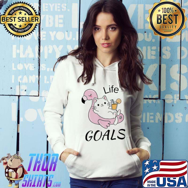 Life goals cat and flamingo floatie classic s Hoodie