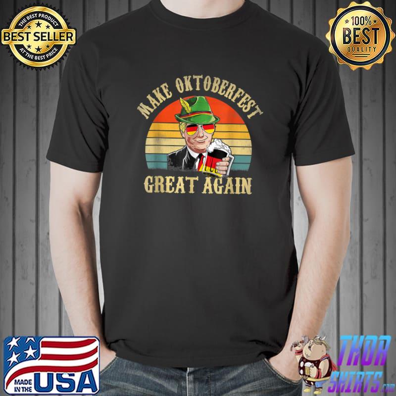 Make Oktoberfest Great Again Trump Beer Festival Vintage Sunset T-Shirt