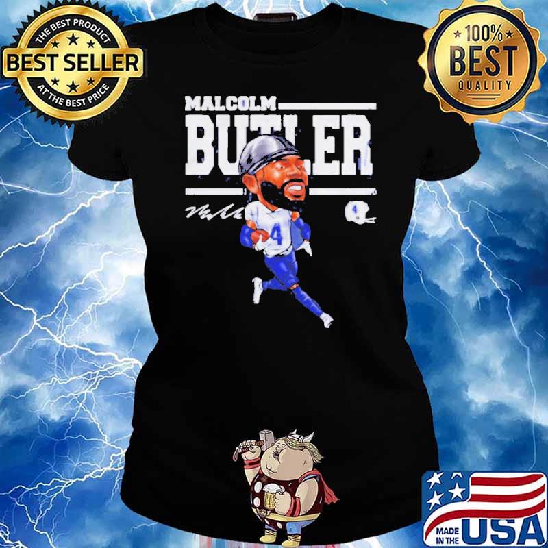 Malcolm Butler New England Patriots Cartoon signature s Ladies tee