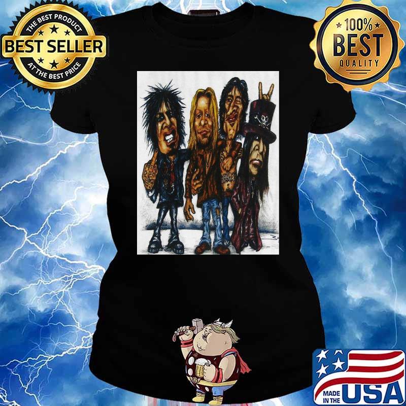 Motley Crue Chibi Art Band Shirt Ladies tee