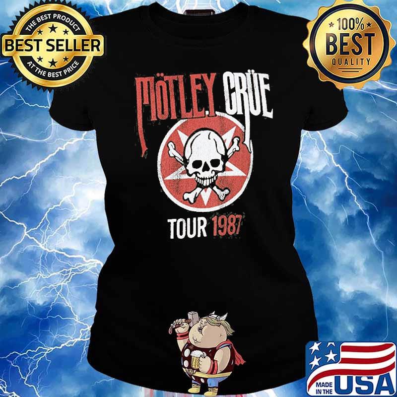 Motley Crue Tour 1987 Skull Vintage Shirt Ladies tee