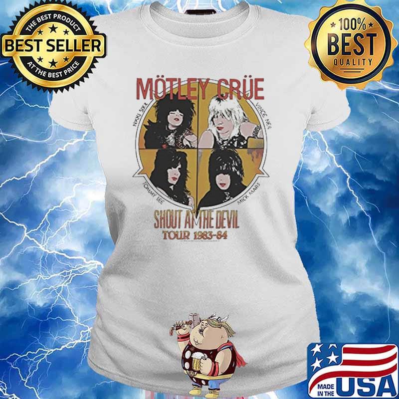 Motley Crue World Tour 1983 84 Shout At the Devil Shirt Ladies tee