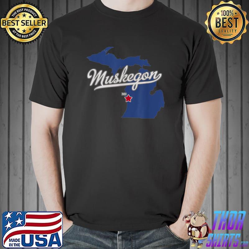 Muskegon Michigan MI Map T-Shirt
