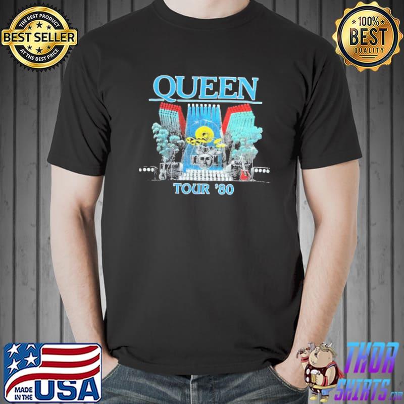 Queen tour 80 retro design 100 ly licensed classic shirt