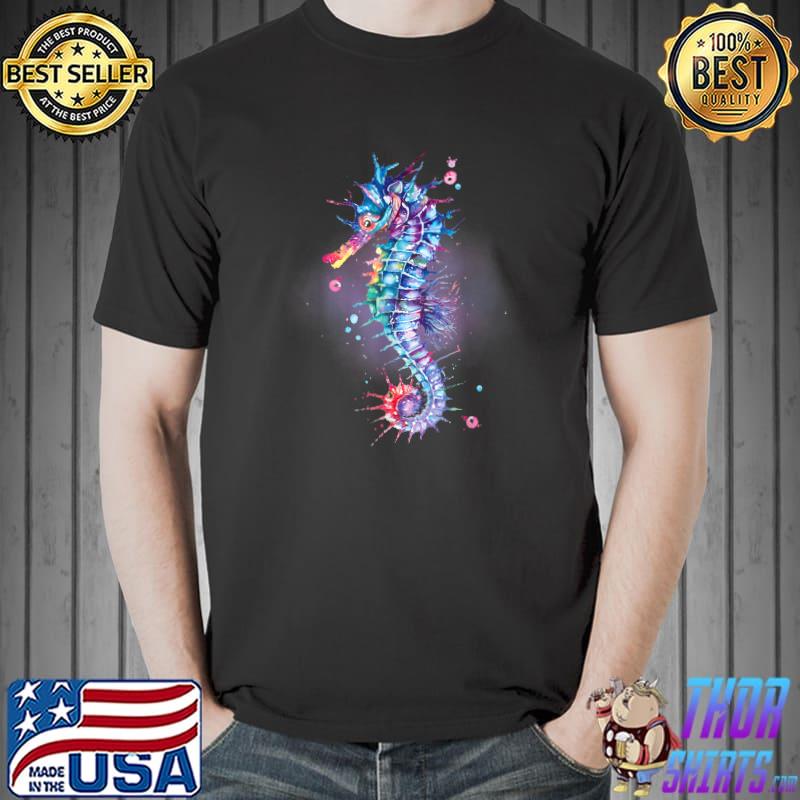 Seahorse Watercolor Fantasy Mythical Mystic T-Shirt