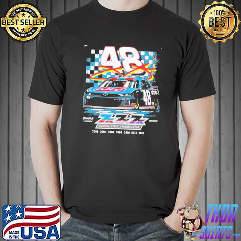 Seven time champions retro nascar car racing sportshirt