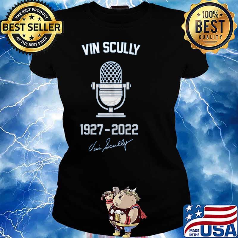 Vin Scully 1927 2022 signature forever the voice of the dodgers s Ladies tee