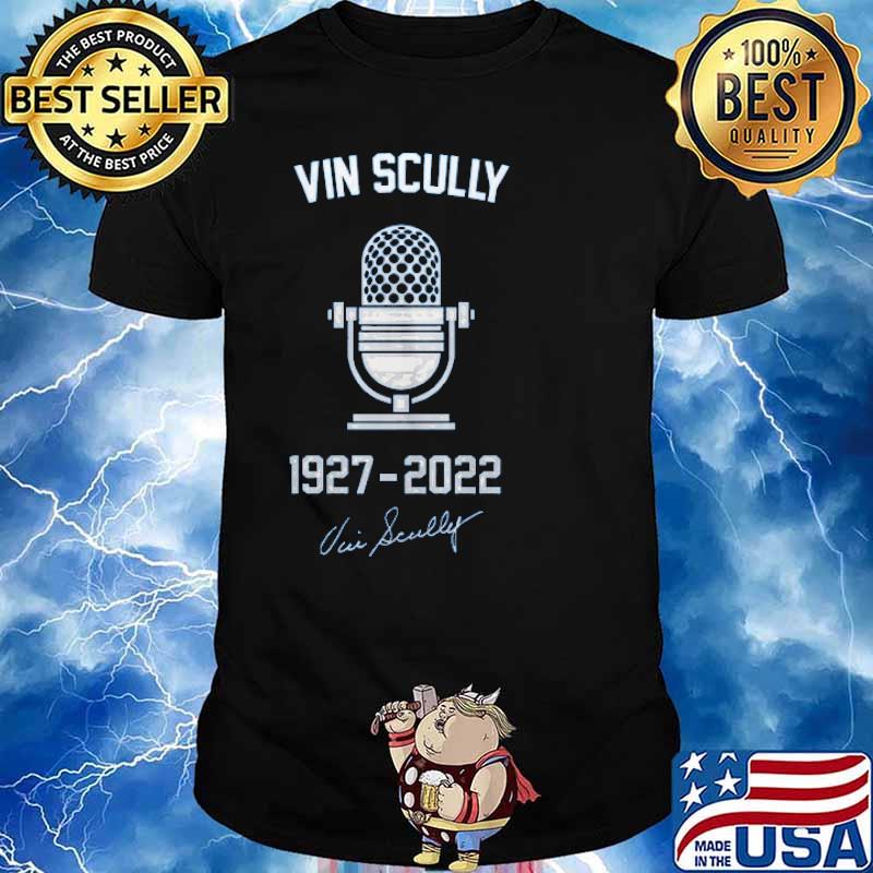Vin Scully 1927 2022 signature forever the voice of the dodgers shirt