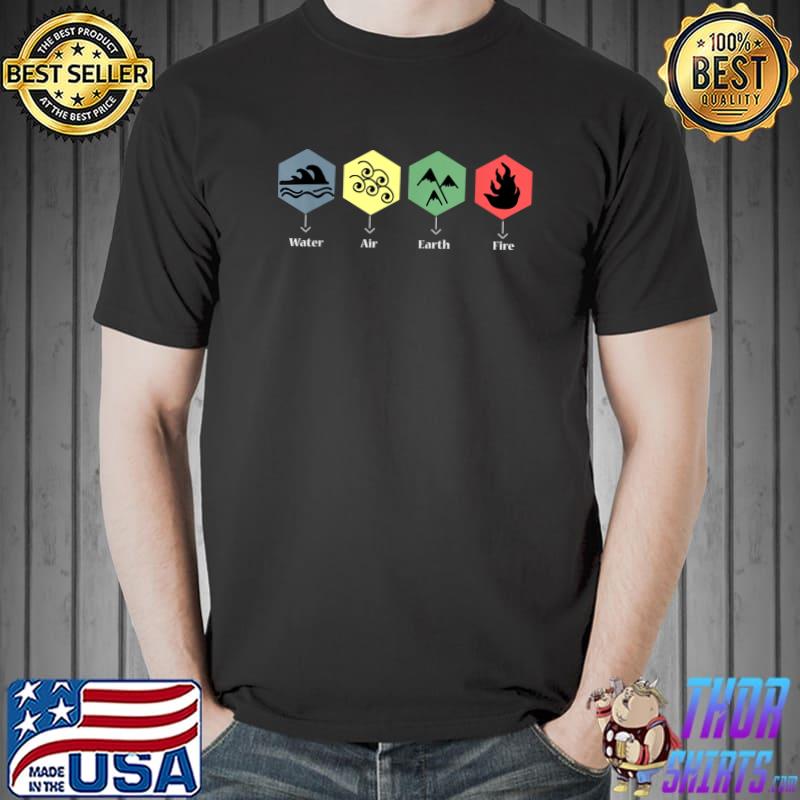 Water Earth Air Fire The Four Elements T-Shirt