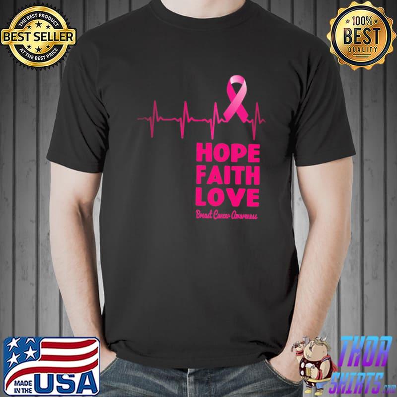 Breast cancer awareness month hope faith love classic shirt