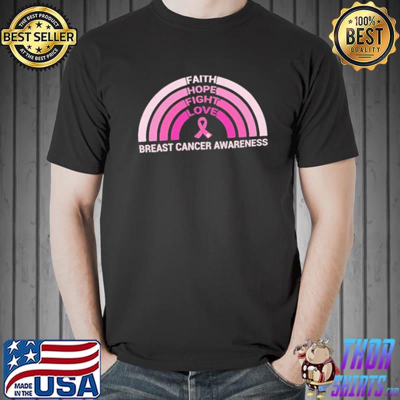 Breast cancer awareness rainbow ribbon cancer ribbon shirt