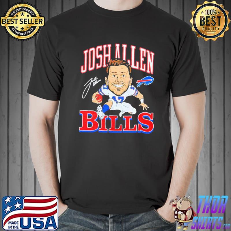 Buffalo Bills Cartoon Signature Josh Allen T-shirt Hoodie, Long