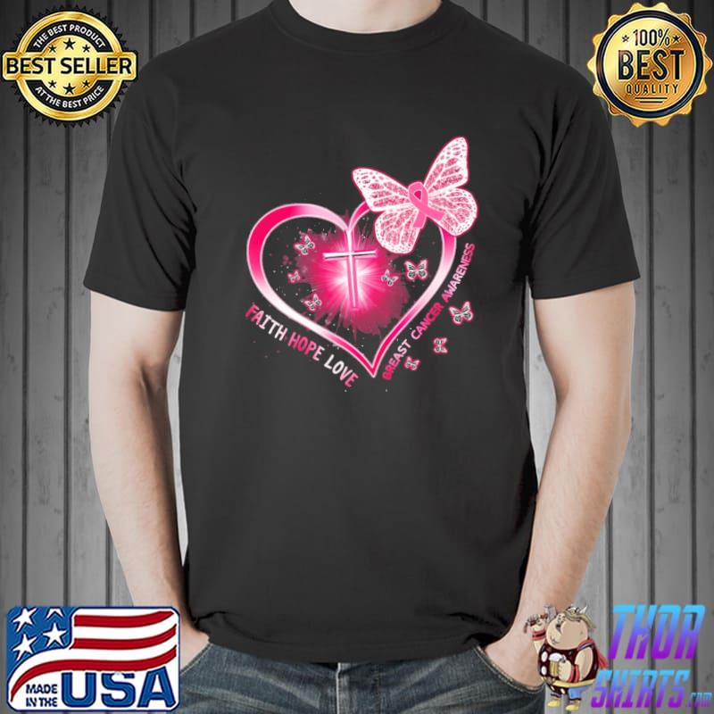 Faith hope love breast cancer awareness fitted scoop classic shirt