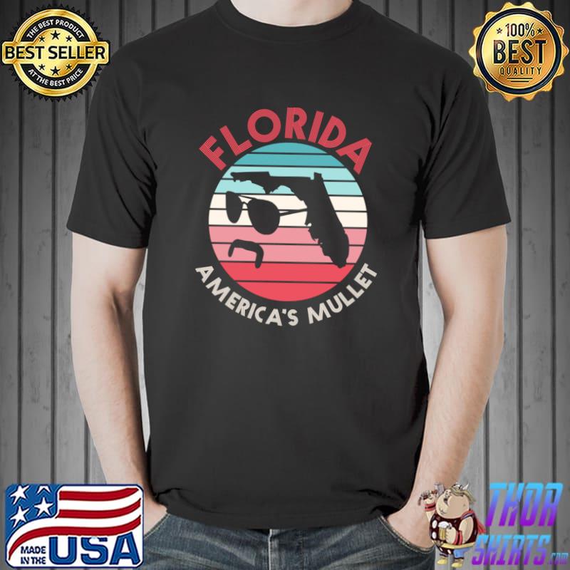 Florida America's Mullet Florida Retro Sunset T-Shirt