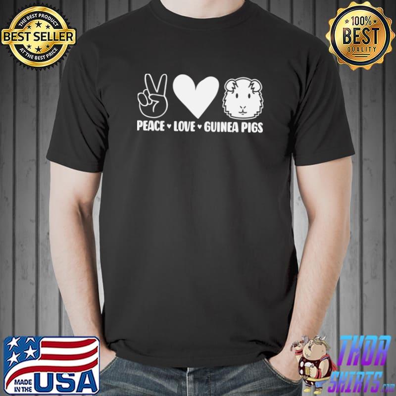 Peace Love Guinea Pigs High Hand Heart T-Shirt