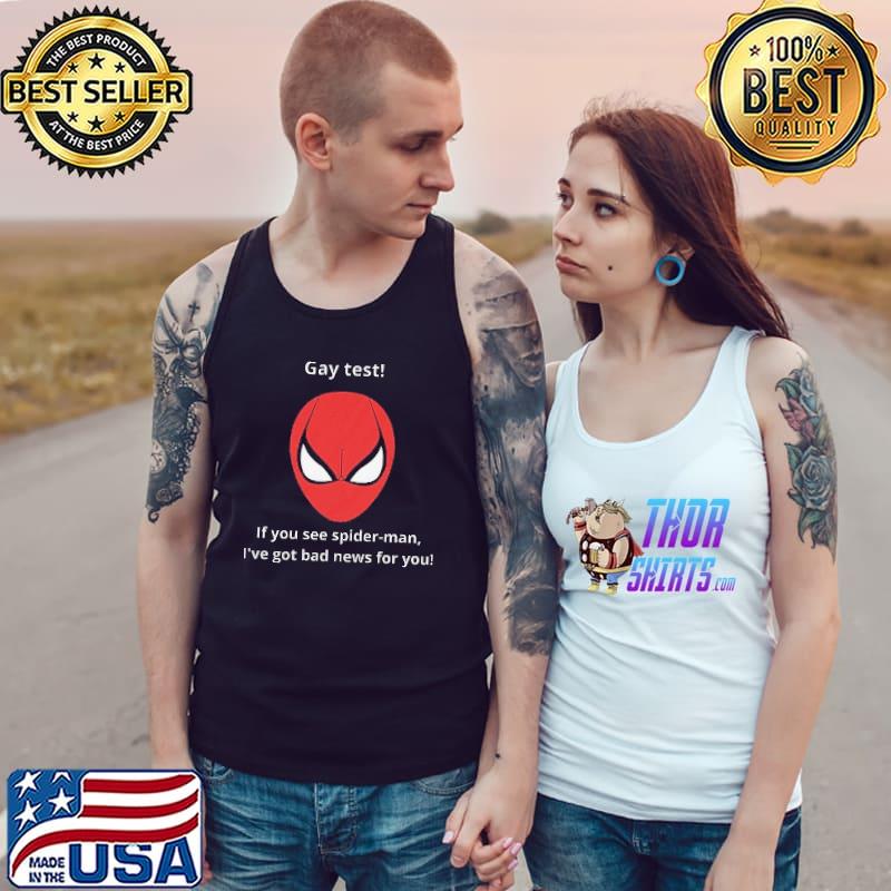 Spiderman gay test funny meme shirt, hoodie, sweater, long sleeve and tank  top