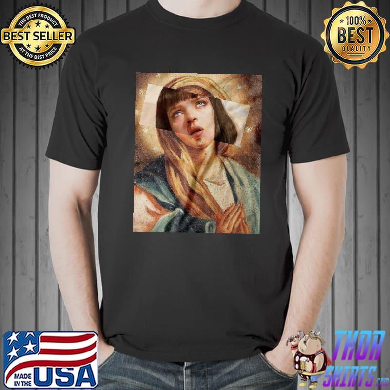 virgin mary uma thurman t shirt