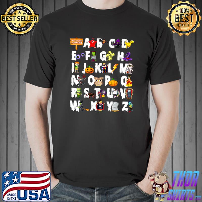 ABCs Learning Kindergarten Teacher Halloween Alphabet T-Shirt
