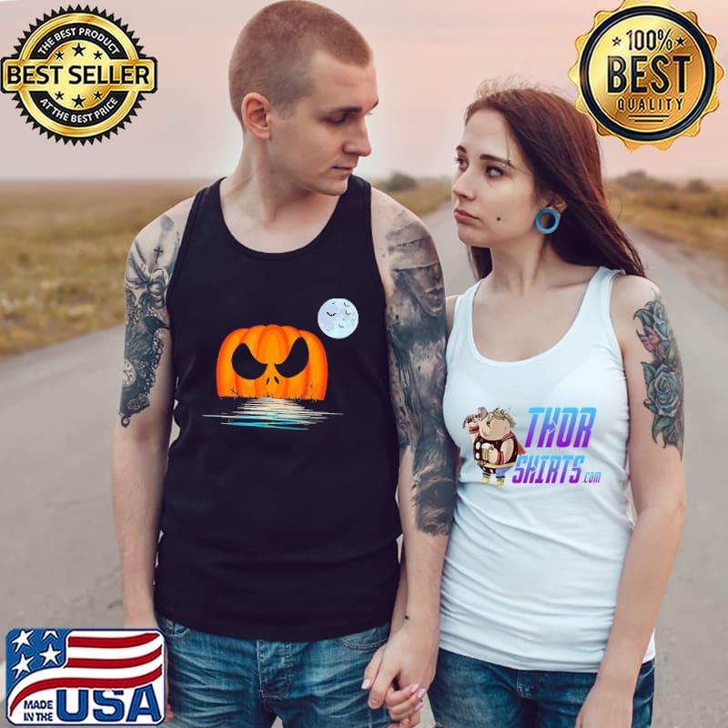 Adult pumpkin costume for halloween funny scary men women s Tank Top
