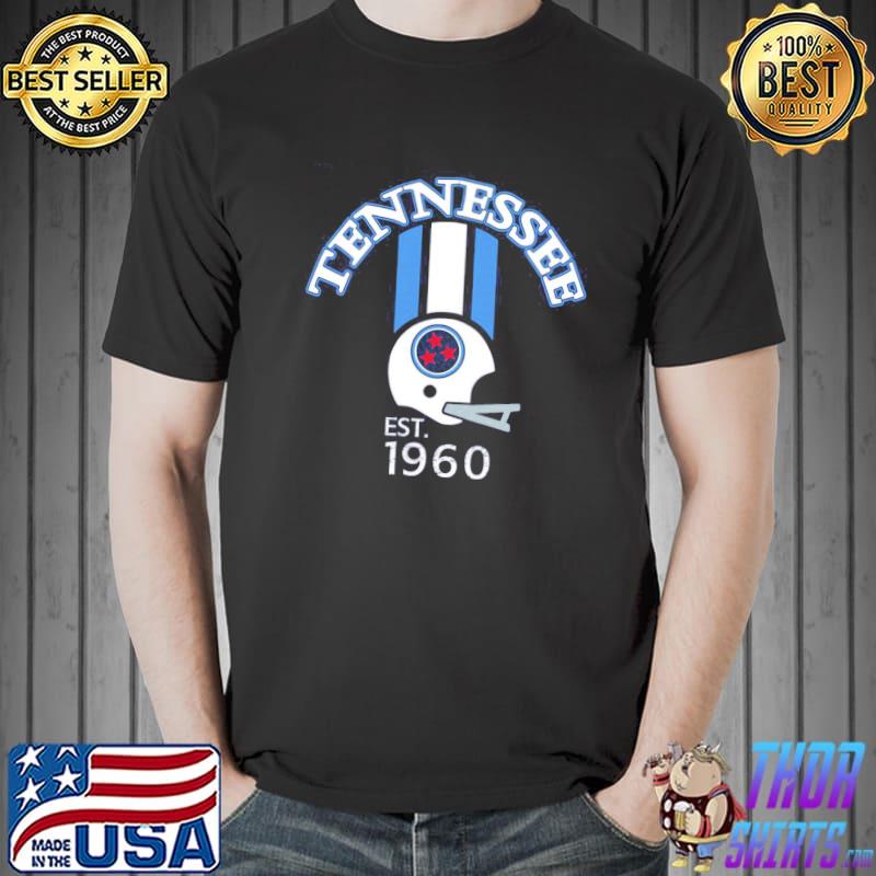 Animated helmet design Tennessee pro Football est 1960 shirt