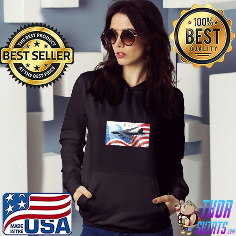Boeing B-52 Stratofortress Strategic Bomber American Flag T-Shirt Hoodie