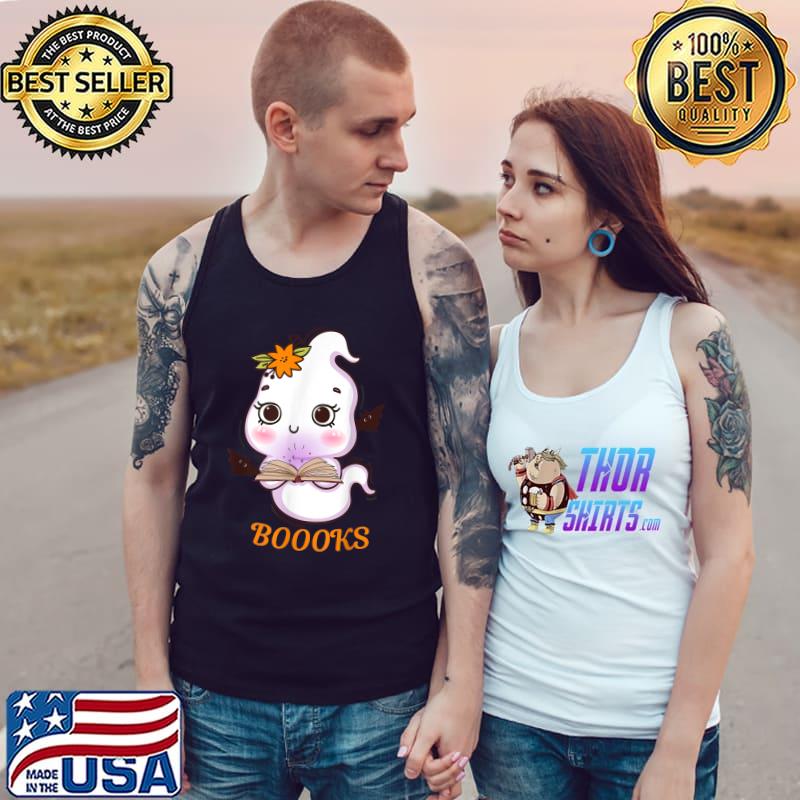 Boooks Ghost Book Reading Teacher School Halloween 2022 T-Shirt Tank Top