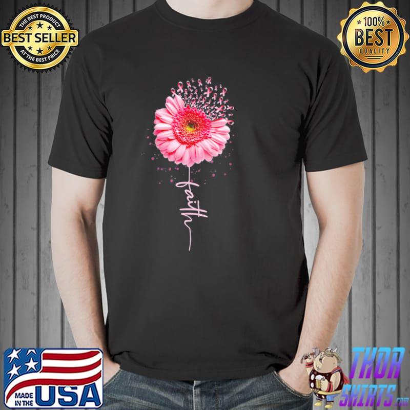 Breast cancer faith sunflower breast cancer awareness shirt