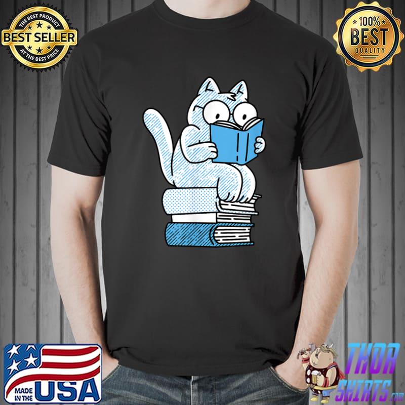 Cat Reading Book Lover T-Shirt