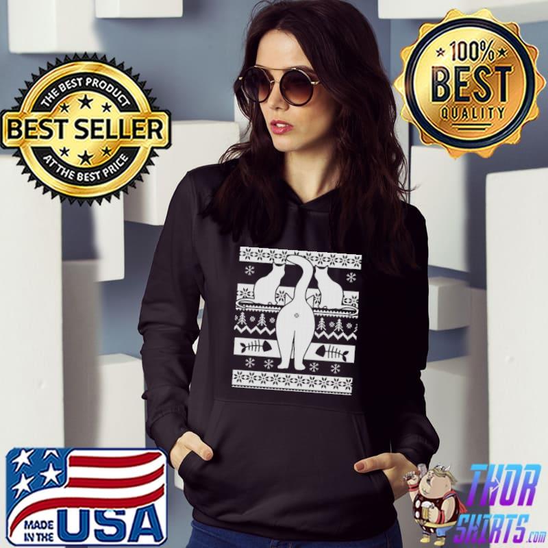Cats card ugly christmas s Hoodie