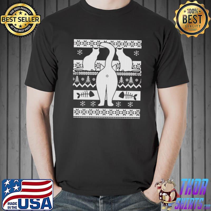 Cats card ugly christmas shirt