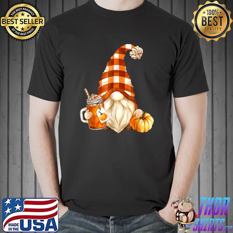 Cute Holiday Gnome For Thanksgiving With Fall Pumpkin Spice T-Shirt
