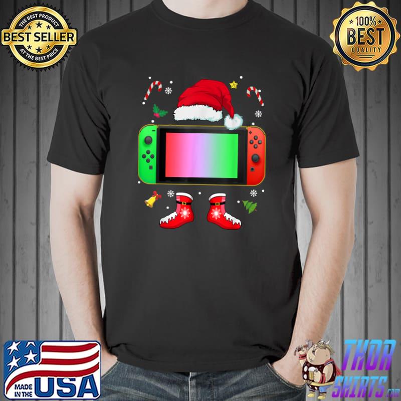 Gamer christmas santa hat gaming team matching T-Shirt