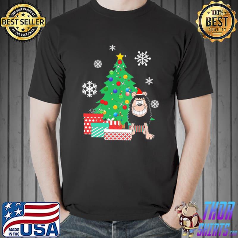 Gnasher around the christmas tree dennis the menace shirt