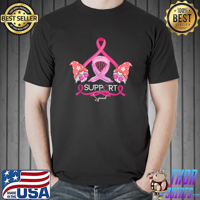Gnomies With Sunflowers Support Squad Breast Cancer Awareness Month T-Shirt