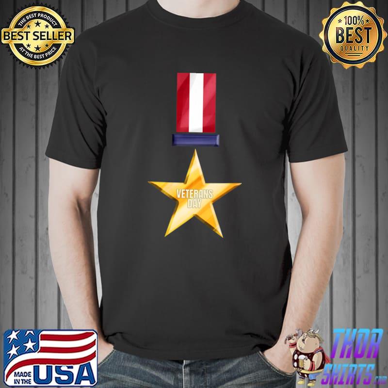 Golden Medal Of Honor For Veterans Day Star Gold T-Shirt