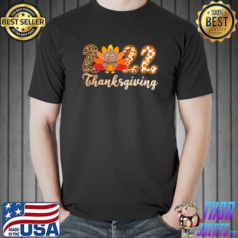 Happy Thanksgiving 2022 Turkey Leopard Print Men Women T-Shirt