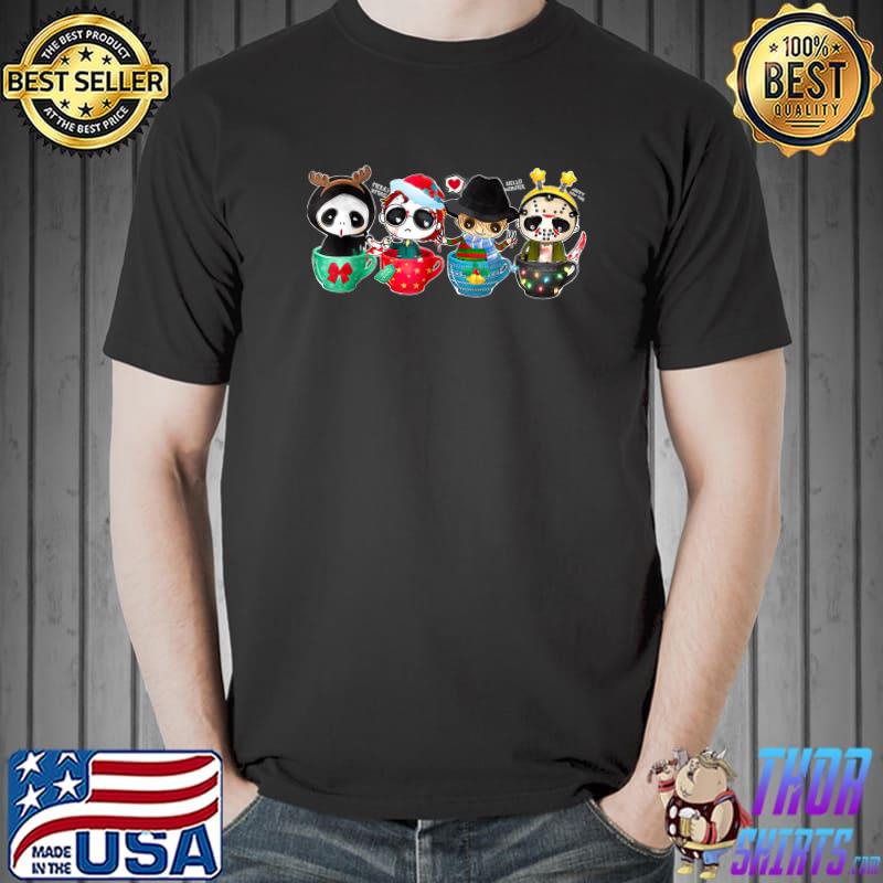Horror Movie Chibi Halloween Christmas Coffee Hallothanksmas T-Shirt
