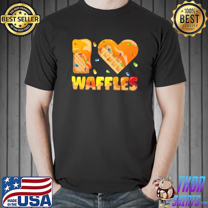 I Love Waffles Amazing Waffles With Cream Waffles T-Shirt