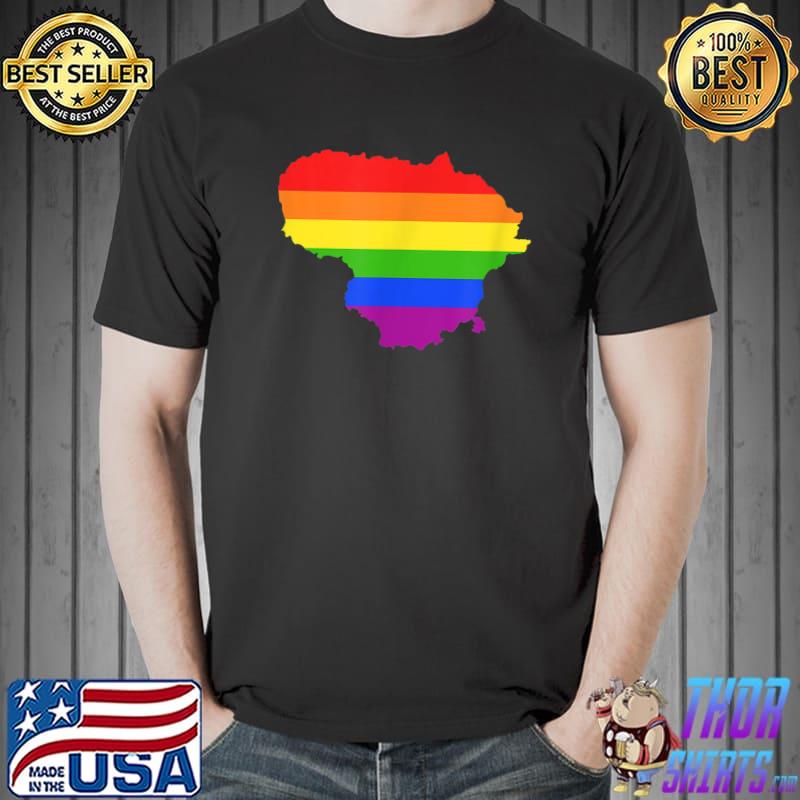 Lithuania Rainbow Flag For Proud Lgbt Lithuanian T-Shirt