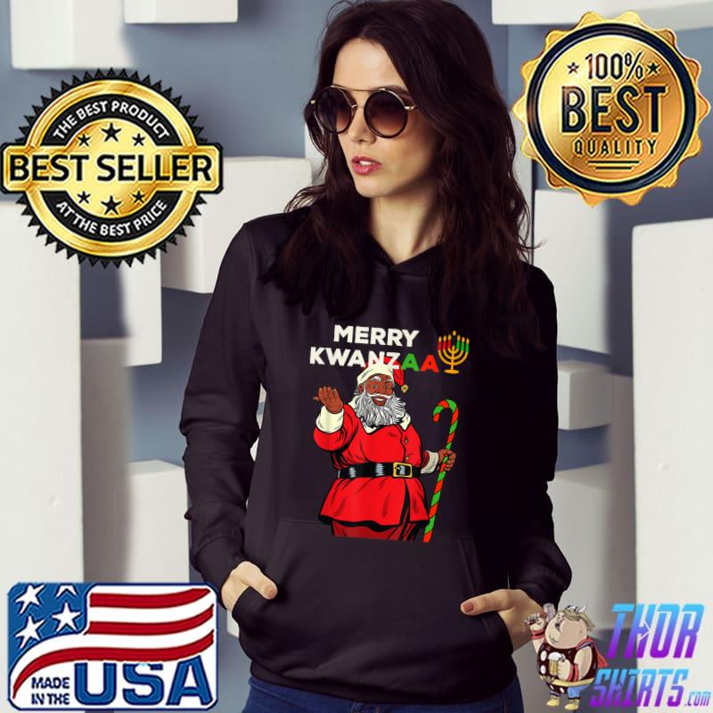 Merry Kwanzaa Santa Black Christmas African American T-Shirt Hoodie