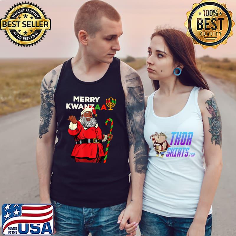 Merry Kwanzaa Santa Black Christmas African American T-Shirt Tank Top